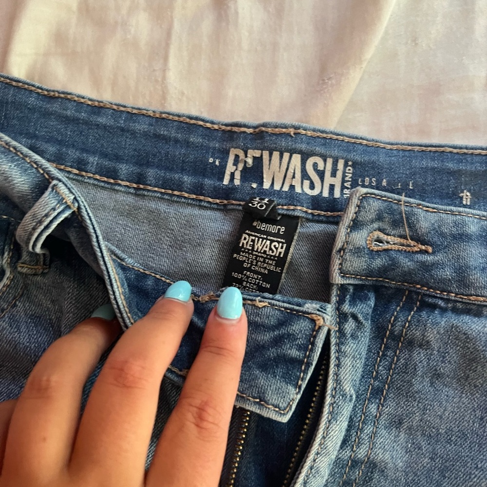 REWASH Ripped Jean Shorts - Picture 2 of 3